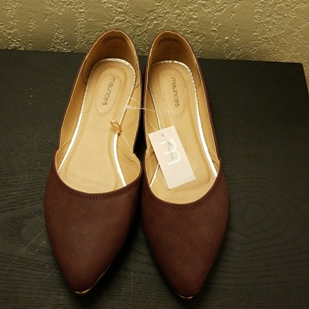 Maurice flats dark reddish brown size 11